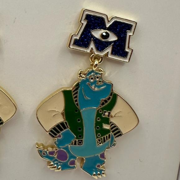 BaubleBar x Pixar Disney Sulley Monsters Inc University dangle earrings NIB - Picture 6 of 6